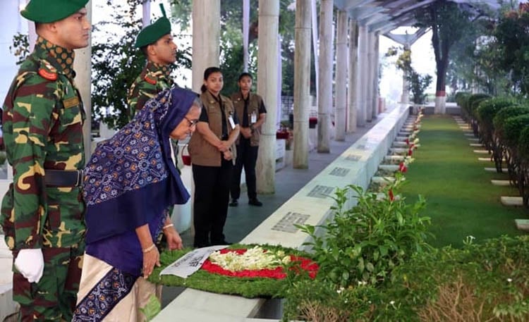 রাসেল ও পরিবারের অন্যান্য শহীদদের প্রতি শ্রদ্ধা প্রধানমন্ত্রীর